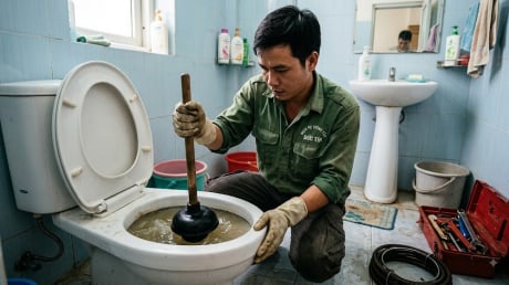 Bồn cầu bị tắc chớ vội gọi thợ: Chỉ cần 1 bát nước rửa bát là trôi sạch bách trong 20 phút!