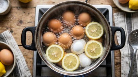 Luộc trứng với vài lát chanh có tác dụng gì?