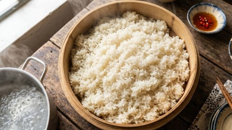Mẹo đồ xôi chỉ cần 10 phút là chín mềm, không cần ngâm gạo qua đêm
