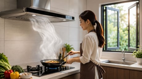 Khi mở máy hút mùi, nên đóng hay mở cửa? Nhiều người đang làm sai