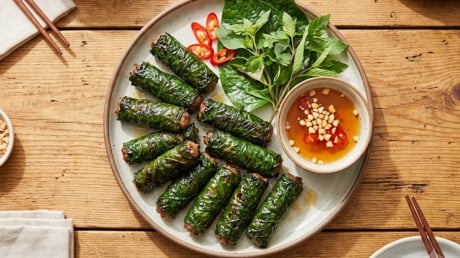 Cách rán chả lá lốt thơm nức, vỏ xanh mướt