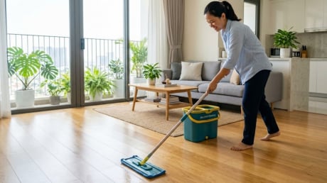 Cách lau nhà sạch bóng, cả tuần không bám bụi