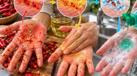 Tay dính ớt cay bỏng xoa thứ là hết ngay