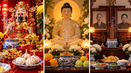 Tại sao ban thờ Thần Tài thường có Tỏi mà ban thờ Phật và Gia tiên thì kiêng hoàn toàn tỏi?