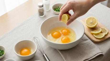 Tại sao nên vắt chanh vào trứng trước khi rán?
