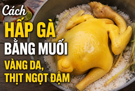 Cách hấp gà bằng muối, vàng da, thịt ngọt đậm