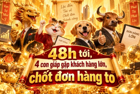 48h tới, 4 con giáp gặp khách hàng lớn, chốt đơn hàng to