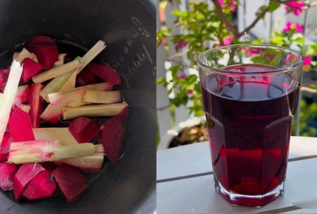 Cách uống nước mía nấu củ dền bổ máu, giúp da hồng hào