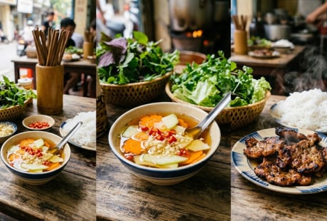 Tại sao hàng bún chả thường đặt sẵn đu đủ xanh trong bát nước chấm?