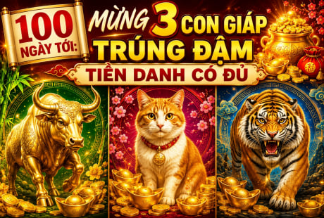 100 ngày tới: Mừng 3 con giáp trúng đậm Tiền Danh có đủ