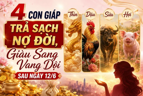 4 con giáp Trả Sạch Nợ Đời, Giàu Sang Vang Dội sau ngày 12/6
