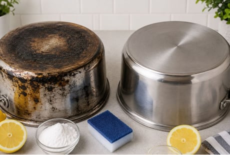 Mẹo làm sạch đáy nồi cháy đen, khét bám lâu ngày: Áp dụng đúng cách, nồi sáng bóng như mới