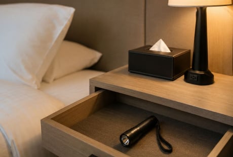 Tại sao nhiều khách sạn Nhật luôn để sẵn một chiếc đèn pin nhỏ trong phòng?