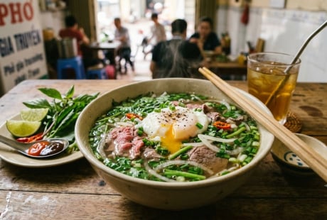 Tại sao nhiều người thích ăn phở với trứng trần?