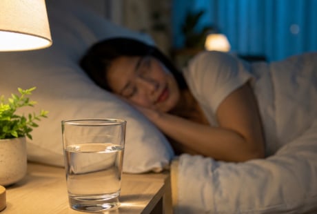 Tại sao bạn nên đặt một cốc nước ở đầu giường vào ban đêm?