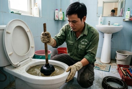 Bồn cầu bị tắc chớ vội gọi thợ: Chỉ cần 1 bát nước rửa bát là trôi sạch bách trong 20 phút!