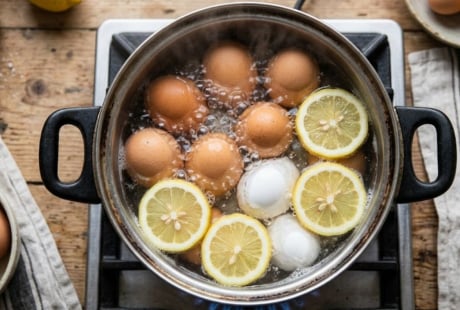Luộc trứng với vài lát chanh có tác dụng gì?