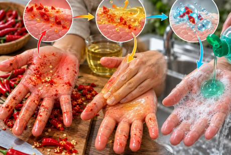 Tay dính ớt cay bỏng xoa thứ là hết ngay