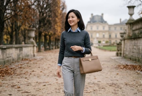 5 cách phối xanh lam và xám giúp nàng công sở mặc đẹp, sang trọng chuẩn old money
