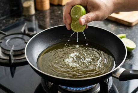 Tại sao khi chiên rán, nên cho vài giọt nước cốt chanh vào chảo dầu?
