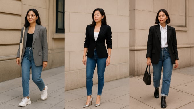 Phụ nữ 30+ mặc blazer với jeans sao cho sang? Áp dụng 3 kiểu này ai cũng khen trẻ
