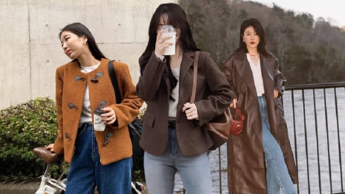 Áo khoác nâu – món đồ “vạn năng” mùa đông