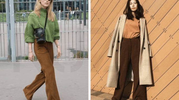 Quần nâu trở thành item vạn năng, vừa ấm áp vừa dễ phối đồ