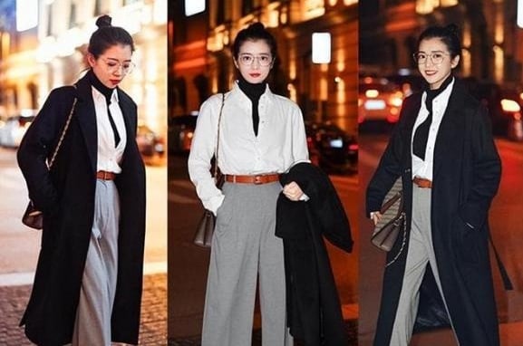 Áo khoác + quần ống rộng: công thức mặc đẹp mùa đông cho phụ nữ trên 40 tuổi