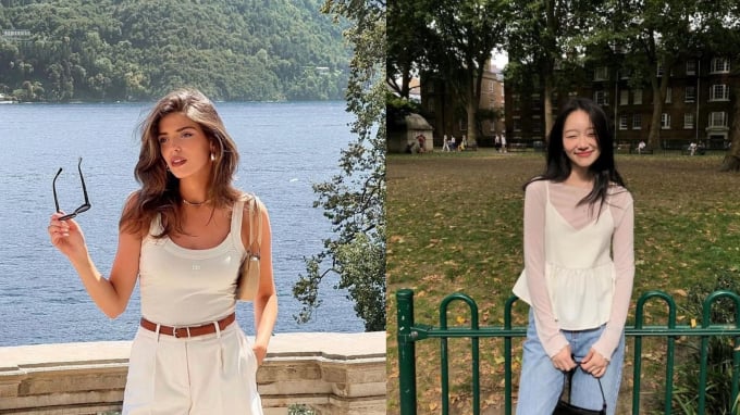 Áo hai dây trắng tiếp tục được yêu thích hè này vì quá dễ mặc và không bao giờ lỗi mốt
