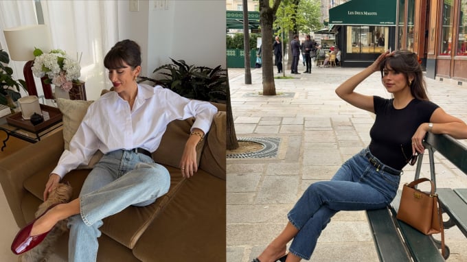 Muốn mặc quần jeans đẹp như phụ nữ Pháp, hãy bắt đầu với 4 kiểu áo không bao giờ lỗi mốt